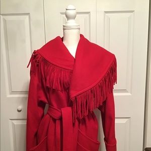 MAKE OFFER: Gorgeous RED FRINGED COAT